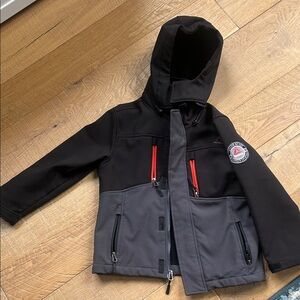 Reebok Kids coat in Black and Gray with Red Zippers